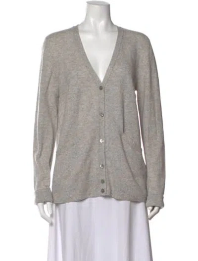 Pre-owned Equipment Cashmere V-neck Sweater In Neutral