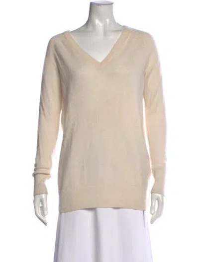 Pre-owned Equipment Cashmere V-neck Sweater In Neutral
