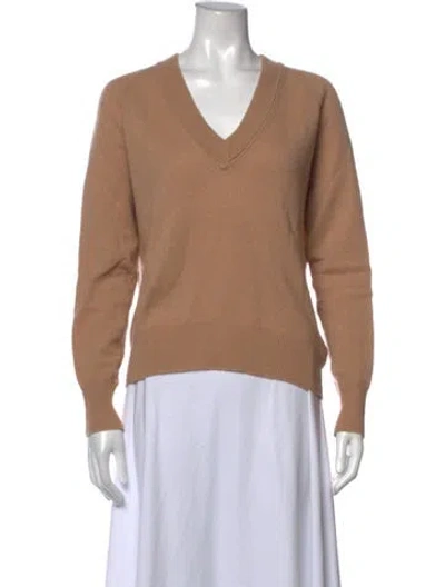 Pre-owned Equipment Cashmere V-neck Sweater In Neutrals