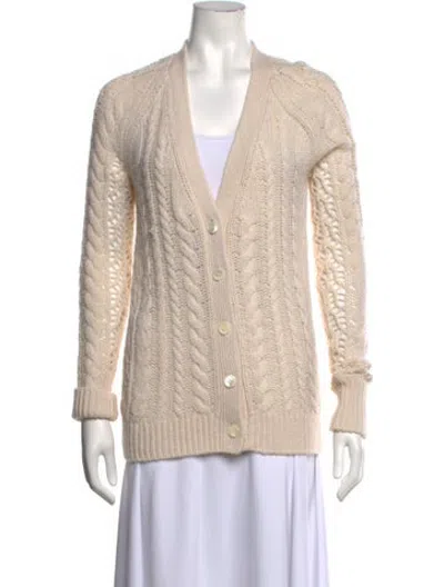 Pre-owned Equipment Cashmere V-neck Sweater In Neutrals