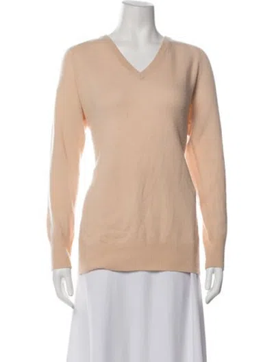 Pre-owned Equipment Cashmere V-neck Sweater In Orange