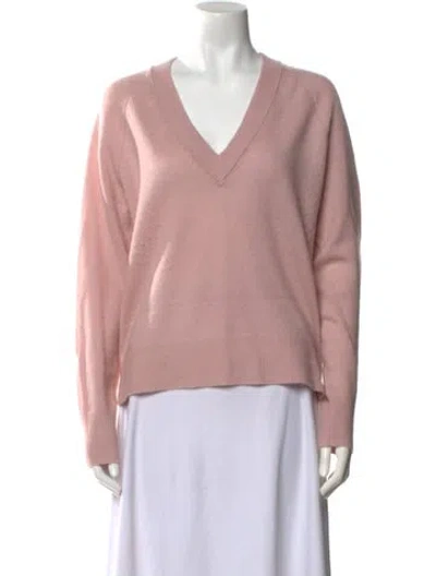 Pre-owned Equipment Cashmere V-neck Sweater In Pink