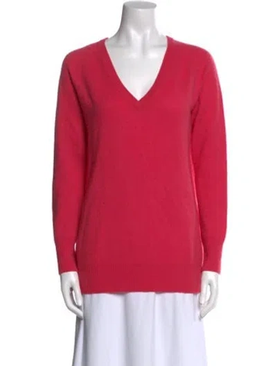 Pre-owned Equipment Cashmere V-neck Sweater In Pink
