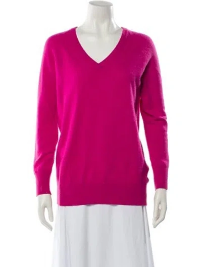 Pre-owned Equipment Cashmere V-neck Sweater In Pink