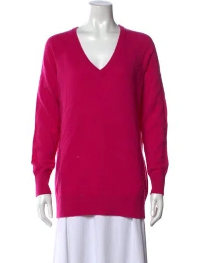 Pre-owned Equipment Cashmere V-neck Sweater In Pink
