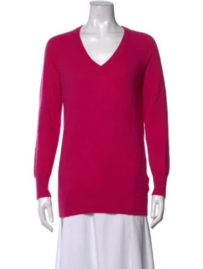 Pre-owned Equipment Cashmere V-neck Sweater In Pink