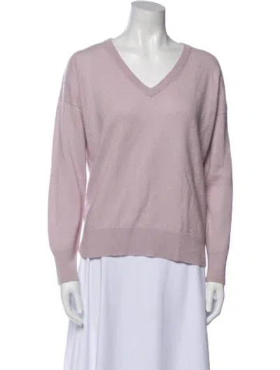 Pre-owned Equipment Cashmere V-neck Sweater In Purple