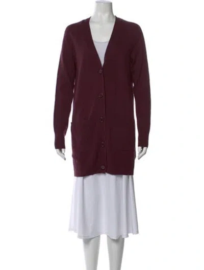 Pre-owned Equipment Cashmere V-neck Sweater In Purple