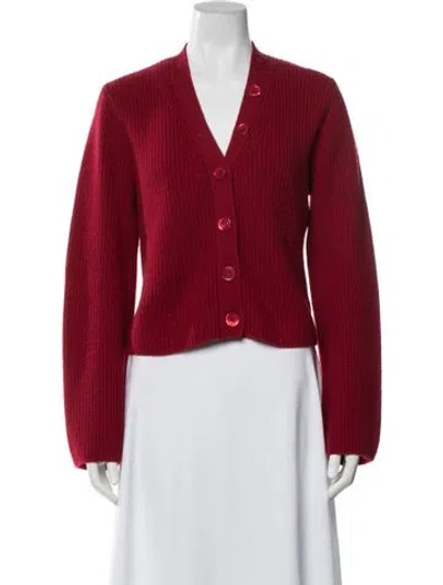 Pre-owned Equipment Cashmere V-neck Sweater In Red