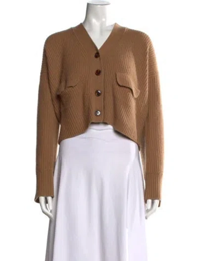 Pre-owned Equipment Cashmere V-neck Sweater W/ Tags In Brown