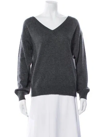 Pre-owned Equipment Cashmere V-neck Sweater W/ Tags In Gray
