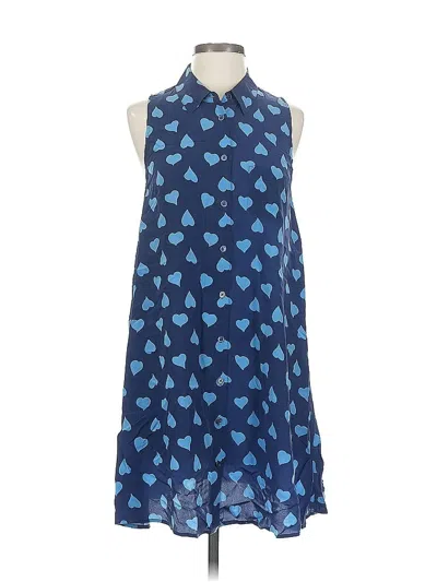 Pre-owned Equipment Casual Dress In Blue