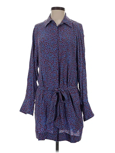 Pre-owned Equipment Casual Dress In Blue