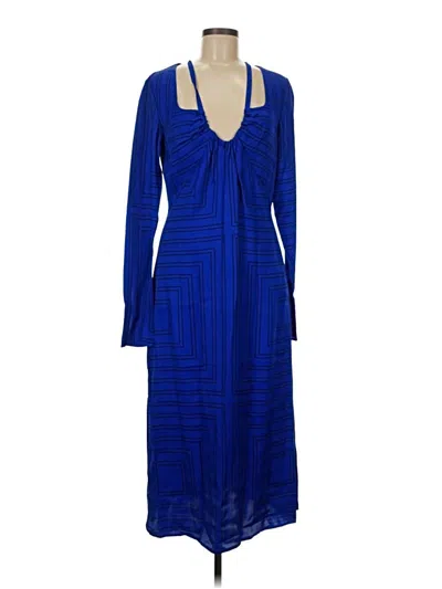 Pre-owned Equipment Casual Dress In Blue