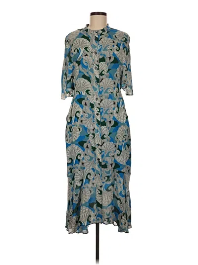 Pre-owned Equipment Casual Dress In Blue