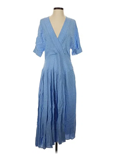 Pre-owned Equipment Casual Dress In Blue