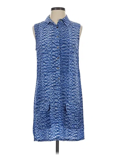 Pre-owned Equipment Casual Dress In Blue