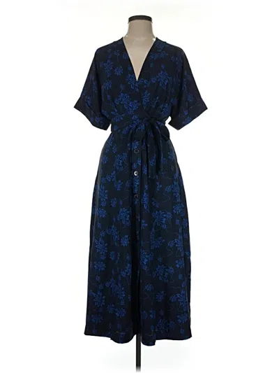Pre-owned Equipment Casual Dress In Blue