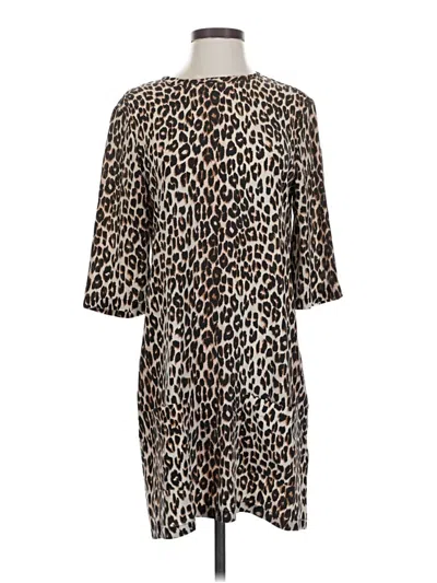 Pre-owned Equipment Casual Dress In Brown