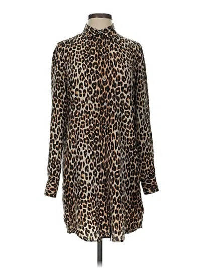 Pre-owned Equipment Casual Dress In Brown