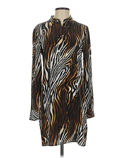 Pre-owned Equipment Casual Dress In Brown
