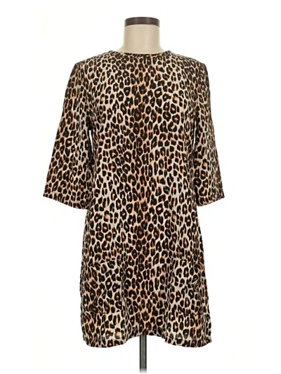 Pre-owned Equipment Casual Dress In Brown
