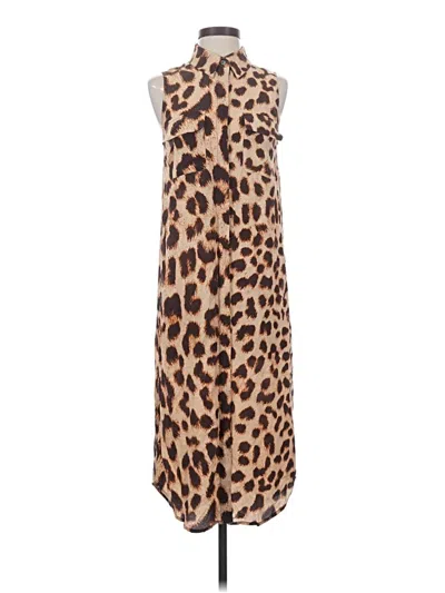 Pre-owned Equipment Casual Dress In Brown