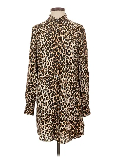 Pre-owned Equipment Casual Dress In Brown