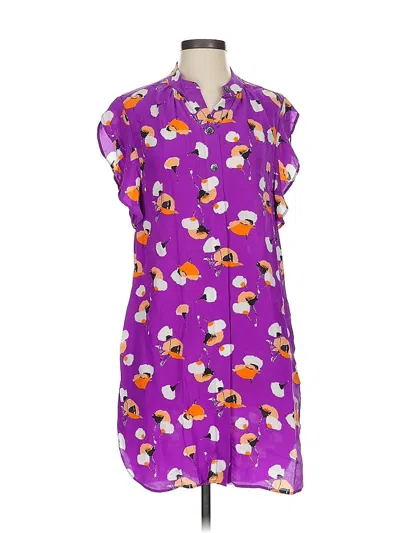 Pre-owned Equipment Casual Dress In Purple