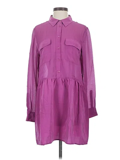 Pre-owned Equipment Casual Dress In Purple