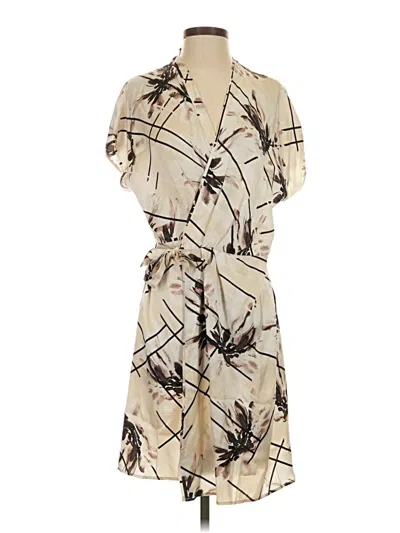 Pre-owned Equipment Casual Dress In Tan
