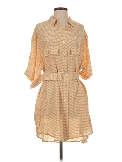 Pre-owned Equipment Casual Dress In Tan