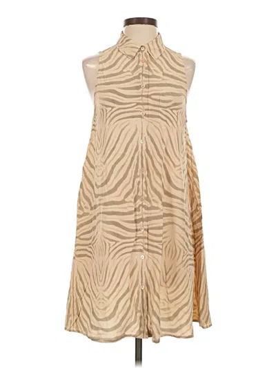 Pre-owned Equipment Casual Dress In Tan