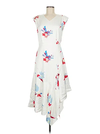 Pre-owned Equipment Casual Dress In White