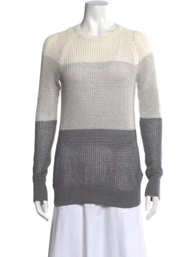 Pre-owned Equipment Colorblock Pattern Crew Neck Sweater In Neutral