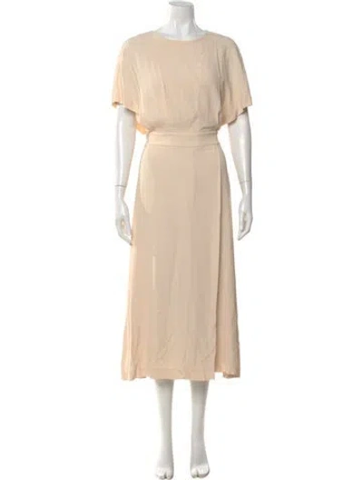 Pre-owned Equipment Crew Neck Long Dress In Neutral