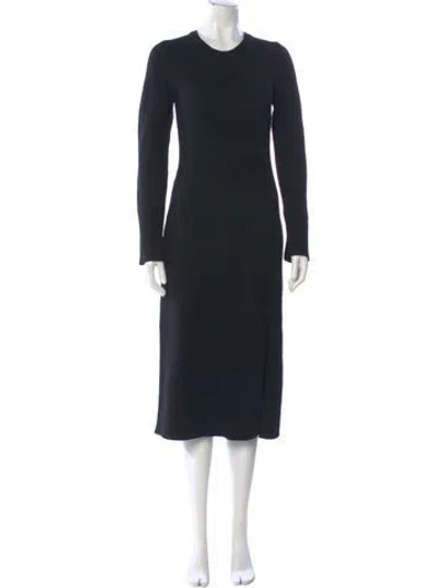 Pre-owned Equipment Crew Neck Midi Length Dress In Black