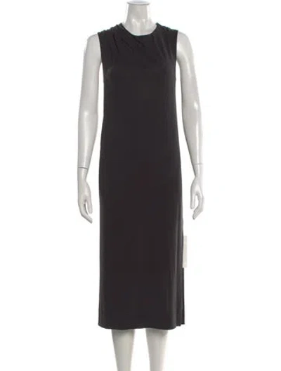 Pre-owned Equipment Crew Neck Midi Length Dress In Gray