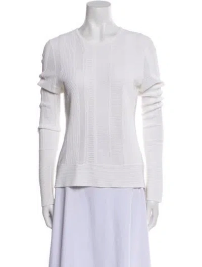 Pre-owned Equipment Crew Neck Sweater In White