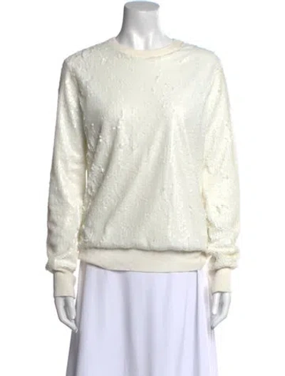 Pre-owned Equipment Crew Neck Sweater In White