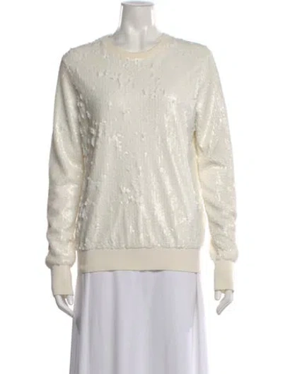 Pre-owned Equipment Crew Neck Sweater In White