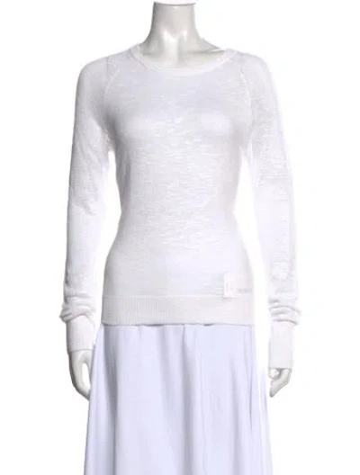 Pre-owned Equipment Crew Neck Sweater In White