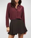 Equipment Essential Long-sleeve Silk Shirt In Purple