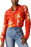 Equipment Essential Tie Dye Silk Shirt In Fiery Red Multi