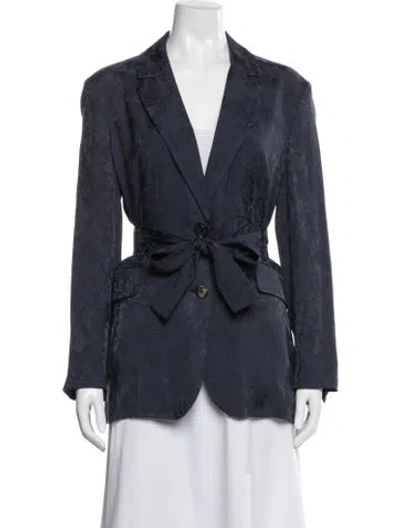 Pre-owned Equipment Floral Print Blazer In Blue