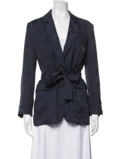 Pre-owned Equipment Floral Print Blazer In Blue