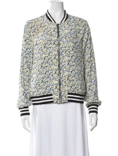 Pre-owned Equipment Floral Print Bomber Jacket In Multicolor