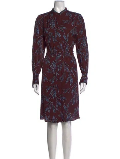 Pre-owned Equipment Floral Print Knee-length Dress In Red