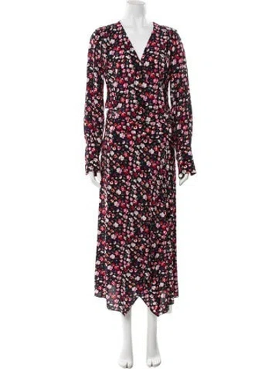 Pre-owned Equipment Floral Print Long Dress In Multi