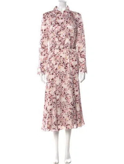 Pre-owned Equipment Floral Print Long Dress In Pink